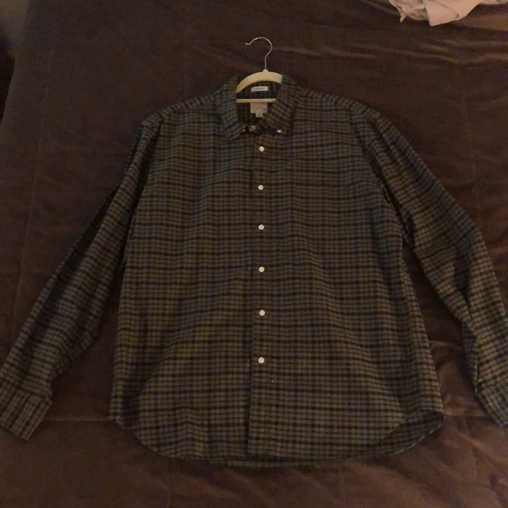 J Crew Olive Button-down. Size XL.